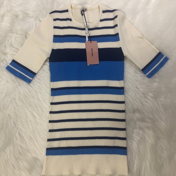 Ｍiu Miu Stripe Wool Sweater - Picture 1 of 3